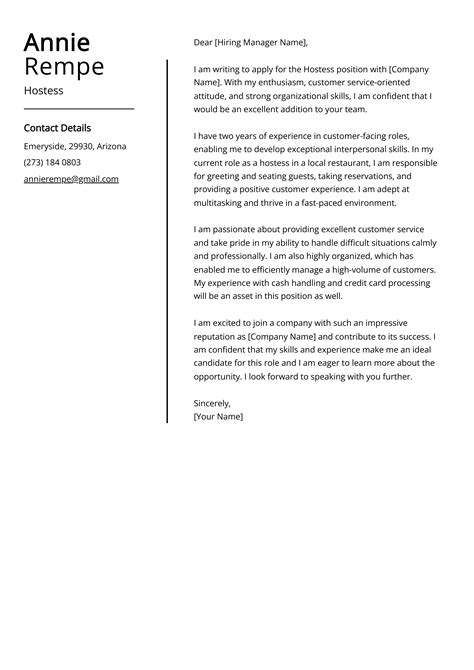 hostess cover letter|Hostess/Host Cover Letter Samples & Writing Guide.